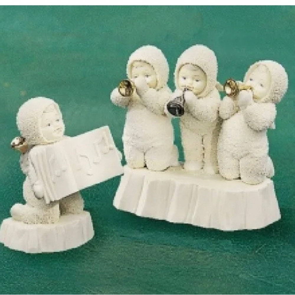 Department 56 Snowbabies “Three Tiny Trumpeters” 1998 Retired
